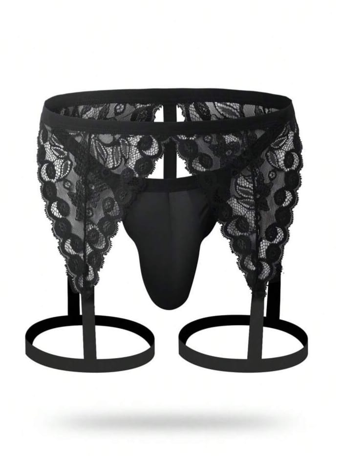 Men's Lace Cut-Out Crotchless Underwear